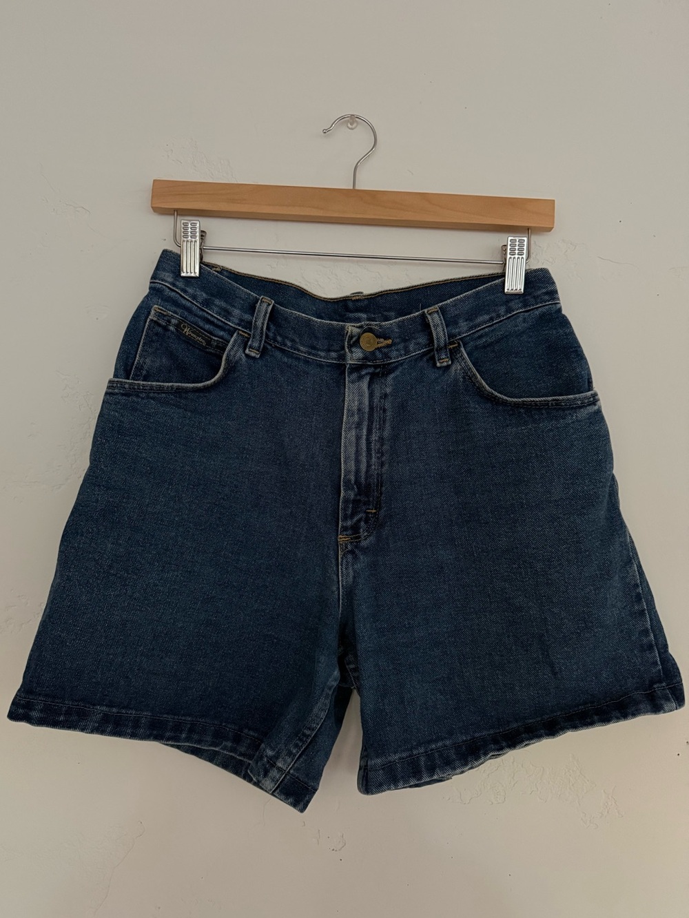 Vintage Wrangler High-Rise Dark Blue Denim Shorts